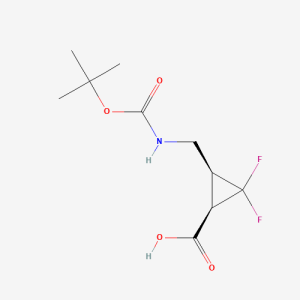 2218437-05-7 | rac-(1r,3s)-3-({[(tert-butoxy)carbonyl]amino}methyl)-2,2-difluorocyclopropane-1-carboxylic acid